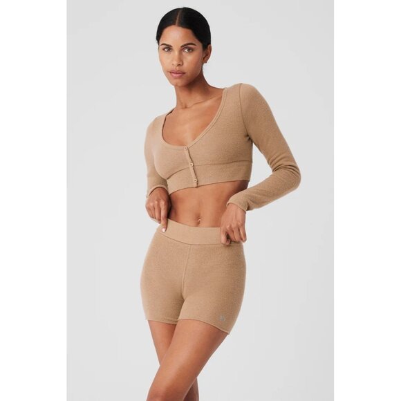 ALO Yoga AluLux High Waist Me Time Short in Toasted Almond - Picture 2 of 5